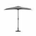 WestinTrends Lanai 9 Ft Outdoor Patio Half Umbrella with Base Include Small Grill Deck Porch Balcony Shade Umbrella with Crank 20 Lbs Half Round Base Gray