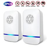 2021 Ultrasonic Pest Repeller 2-Pack - Indoor Plug in Defender for Home - Electronic Control Device - Get Rid of Cockroaches Mice Ants Mosquitoes Spiders Rodent Roaches