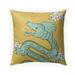 Dragon On Yellow Outdoor Pillow by Kavka Designs