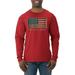 Wild Bobby American Game Flag Baseball Bat Ball Sports Men Long Sleeve Shirt Red Medium