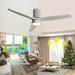 BTMWAY Wood Ceiling Fan with Lights 52 Farmhouse 3 Solid Wood Fan Blades Ceiling Fans Low Profile Ceiling Fan with Remote Control 6 Speeds 8-hr Timer Reversible Energy-saving DC Motor Silver