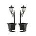 SunRay Cambrian Multi Function Solar Lamp Post and Planter Wall Mount Stake Light/Two Pack - Black