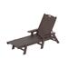 WestinTrends Malibu Chaise Lounge Outdoor All Weather Poly Lumber Patio Pool Lounge Chairs with 5 Positions Backrest Dark Brown