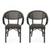 Clementine Outdoor Parisian Cafe Chair Set of 2 Black Dark Brown