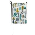 KDAGR Blue Winter Snowy Woods Silhouettes of Cute Trees on Repetitive Garden Flag Decorative Flag House Banner 12x18 inch