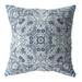 HomeRoots 413029 16 in. Light Blue Boho Ornate Indoor & Outdoor Zippered Throw Pillow