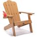 TALE Adirondack Chair Backyard Furniture Painted Seating with Cup Holder All-Weather and Fade-Resistant Plastic Wood for Lawn Outdoor Patio Deck Garden Porch Lawn Furniture Chairs Brown