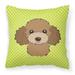 Carolines Treasures BB1318PW1414 Checkerboard Lime Green Chocolate Brown Poodle Canvas Fabric Decorative Pillow