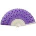 Set of 12 Purple Hand Held Folding Fans w/Gift Bags for Party Favors Party Decor Church Baptism First Communion Religious Gift Table Setting