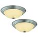 Design House 579193 Travis Integrated LED 13 Inch Indoor 2-Pack Ceiling Light with Frosted Glass for Bedroom Hallway Kitchen Bathroom Satin Nickel