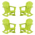 Westin Outdoor HDPE Plastic Adirondack Chairs - Lime (Set of 4)