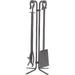 Wrought Iron Fireplace Tool Set Natural Iron - 5 Piece