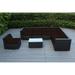 Ohana 8 Piece Outdoor Wicker Patio Furniture Sectional Conversation Set - Black Wicker