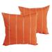 Outdoor Living and Style Set of 2 Orange and White Square Sunbrella Indoor and Outdoor Dotted Throw