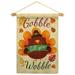 Gobble Till You Wabble Garden Flag Set Thanksgiving 13 X18.5 Double-Sided Yard Banner