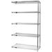 Quantum Storage AD54-1872C-5 5-Shelf Chrome Wire Shelving Add-On Unit - 18 x 72 x 54 in.