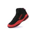 Crocowalk Boys Comfort Breathable High Top Boxing Shoes Training Lightweight Anti Slip Ankle Strap Fighting Sneakers Red 8.5