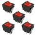 Boat Rocker Switch Yellow Neon Lamp W Red Shell Toggle Switch for Boat Car Marine ON/OFF AC 250V 15A/30A 5pcs