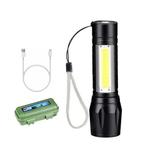 LED Flashlight 2000LM Mini LED Flashlight COB Torch AA/14500 Adjustable Zoom Focus Torch USB Flash Light Penlight