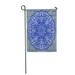 LADDKE Flower Gzhel Round Mandala Indigo Blue Line and White Garden Flag Decorative Flag House Banner 12x18 inch