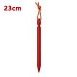 RONSHIN Tent Stakes Aluminum Alloy Outdoor Ultra-light Tent Accessories Three-sided V-shaped Ground Nail 23cm(with Rope)