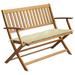 vidaXL Folding Garden Bench Outdoor Patio Bench with Cushion Solid Wood Acacia