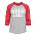 Shop4Ever Men s I Paused My Game to Be Here Gamer Gaming Raglan Baseball Shirt X-Large Heather Grey/Red