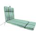 Jordan Manufacturing 72 x 22 Clique Fresco Blue Stripe Rectangular Outdoor Chaise Lounge Cushion with Ties and Hanger Loop