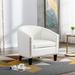 CUH Soft Nailheads Accent Chair PU Indoor Ergonomics Lounge Chairs Modern Furniture Patio Sofa White