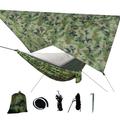 QISIWOLE Portable Nylon High Strength Parachute Hammock Rainfly Set Camping Hammock with Rain Fly Tarp and Mosquito Net Tent Tree Straps Backpacking Hiking Travel Yard Outdoor Activities