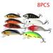 8pcs 4cm/3.5g Hard Bait Fishing Lures with Hook Bass Fishing Gear Random Color