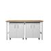 3-Piece Fortress Mobile Space-Saving Steel Garage Cabinet and Worktable 1.0 in White