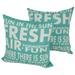 Blazing Needles 17-inch Outdoor Spun Polyester Throw Pillows (Set of 2) - Fun in the Sun Teal