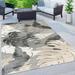 Palm Floral Leaves Indoor/Outdoor Gray 7 10 x10 Area Rug