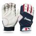 Franklin Sports 2nd-Skinz Batting Gloves White/Navy Adult Medium