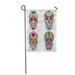 SIDONKU Colorful Day of Sugar Skulls Dia De Los Muertos Yellow Dead Garden Flag Decorative Flag House Banner 12x18 inch