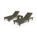 Addisyn Outdoor Acacia Wood 3 Piece Chaise Lounge Set Gray