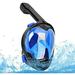 Snorkel Mask with Latest Dry Top Breathing System Fold 180 Degree Panoramic View Full Face Snorkel Mask Anti-Fog Anti-Leak with Camera Mount Snorkeling Gear for Adults and Kids Black+Blue S/M