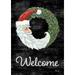 Toland Home Garden Santa Wreath Welcome Winter Christmas Flag Double Sided 28x40 Inch