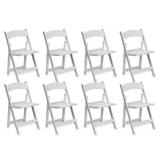TentandTable Solid Resin Folding Chairs White 8 Pack
