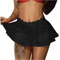 Mrat Tennis Skirts Women Short Skirt Ladies High Waist Solid Color Sexy Mesh Skirt Sexy Lingerie Panties Athletic Skirt