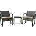 Eva 3-Piece Rattan Outdoor Cafe Furniture Set-Coffee