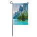 KDAGR Blue Scenery Majestic Mountain Lake in Canada Green Columbia British Garden Flag Decorative Flag House Banner 12x18 inch