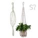 SESAVER Macrame Plant Hanger Net Hanging Planter Flower Pot Holders 35 Inch Indoor Outdoor Hanging Planter Basket Handmade Cotton Rope Hangers Decorative Macrame Hangers Boho Home Decoration (Beige/Bl