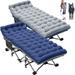 ABORON 2 Packs Folding Camping Cot with 2 Sided Mattress & Carry Bag Folding Sleeping Cot for Adults Folding Cots Bed 880LBS(Max Load)