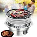 ANQIDI 40CM Barbecue Grill Round Charcoal BBQ Grill Stove Smokeless W/Net Outdoor & Indoor