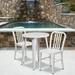 Emma + Oliver Commercial Grade 24 Round White Metal Table Set-2 Vertical Slat Back Chairs