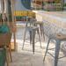 Flash Furniture Commercial Grade 4 Pack 30 High Backless Distressed Silver Gray Metal Indoor-Outdoor Barstool