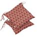 Vargottam Indoor/Outdoor Tufted Printed Square Seat Patio Cushion Set Of 2 Water Resistant Patio Furniture Seat Cushion 19 inches Red | Asian
