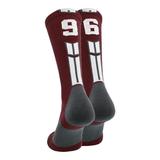 Maroon/White Player Id Crew Number Socks (#96 Large)
